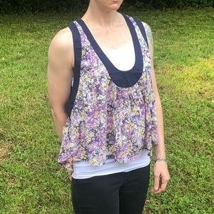 Allen B floral high Low tank.